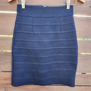 Y2k Bandage Bodycon Mini Skirt Navy Blue Clubwear 90s revival Early 2000s Size S